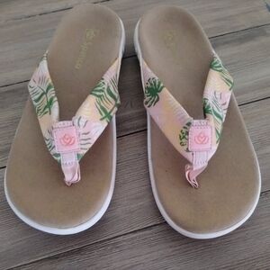 Spenco Victoria Tropical Comfort Step Flip Flops Sandals 🩴